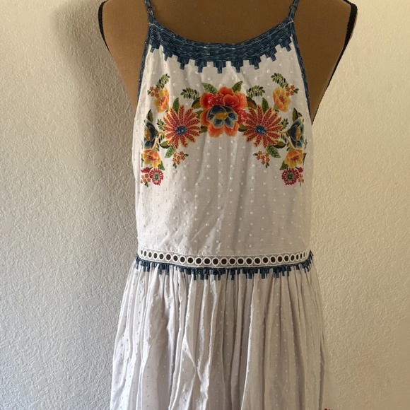 FARM RIO Off-White Delicate Garden Midi Dress Size Small - Picture 13 of 16